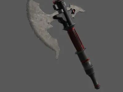 Sci-fi Axe futuristic melee weapon Low-poly 3D model