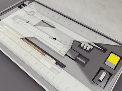 Pencil Box 3D Model Low-poly 3D model