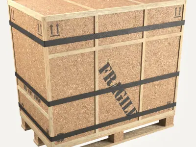 Collection of Chipboard boxes Low-poly 3D model