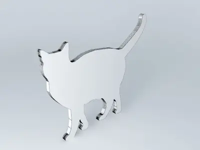 The Silver Fur Cat (2D Semi 3D) Free 3D model