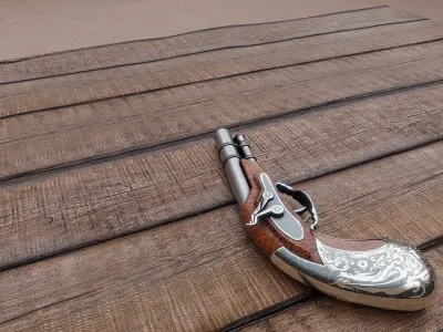 Oldgun Pistol Low-poly 3D model