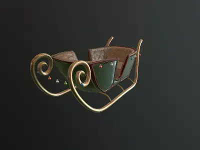 Sleigh christmas Low-poly 3D model