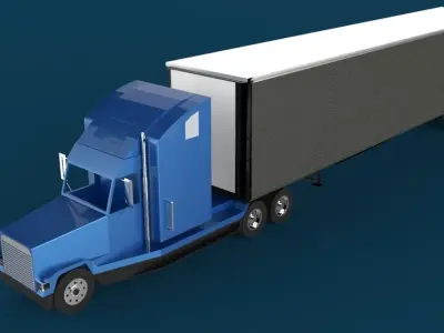 Semi truck tautliner Free 3D model