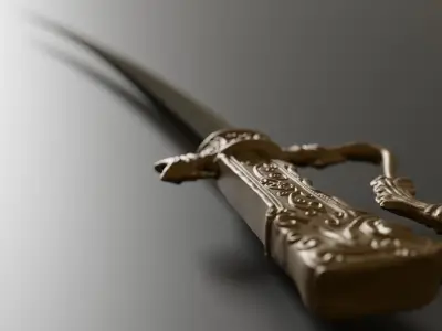 Sword golden 3D model purchase