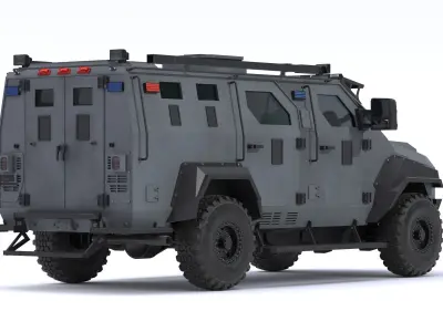 Alpine Armored Bulldog Tactical SWATAPC Truck Military Vehicle Low-poly 3D model