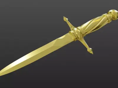 Dagger gold 3D print model
