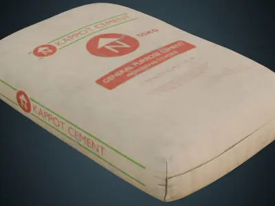 Cement Bag 1B Low-poly 3D model
