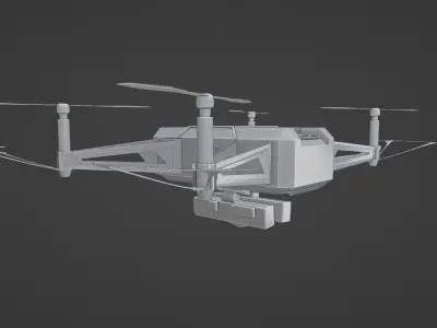 sci fi drone spaceship 3D model