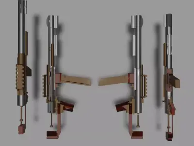 Stylized Submachine Gun Low-poly 3D model