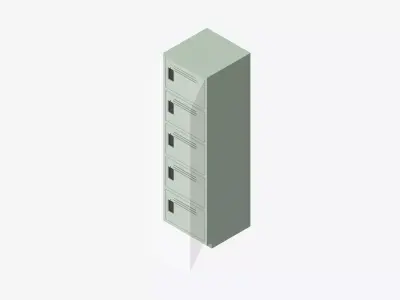 Locker - Plastic - Locka - Classic Extra - Five Tier Low-poly 3D model