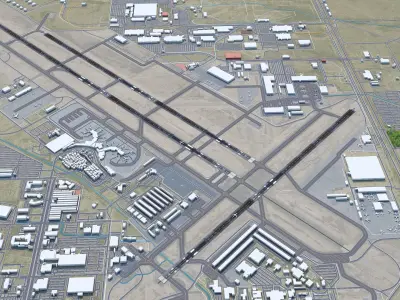 Tucson Airport 10km Low-poly 3D model