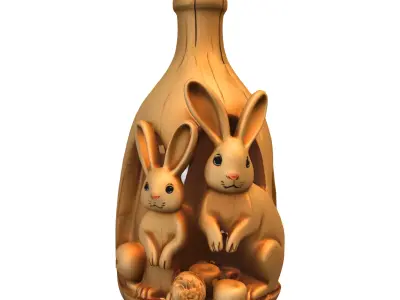 Pack Bottle Low-poly 3D model