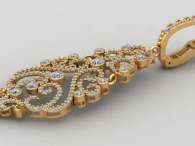 Fashion Infinity Playing Diamond Gold Earring 3D print model
