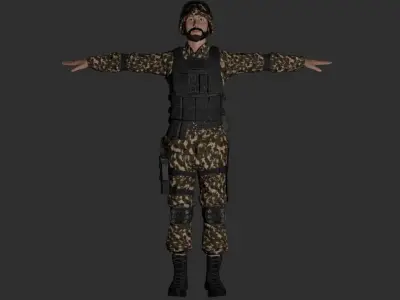 Rigged Soldier 05 3D model