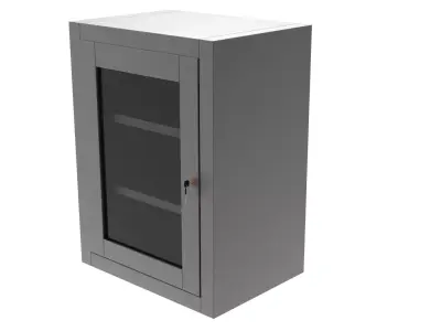 Wall Mount Empty Industrial Large Cabinet Low-poly 3D model purchase