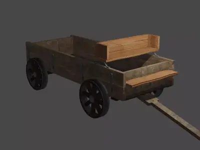 Medieval Cart Free low-poly 3D model