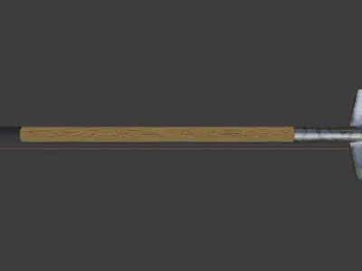 Modern Shovel with long handle 3D model