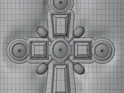 King Tamar Gold Cross  Low-poly 3D model