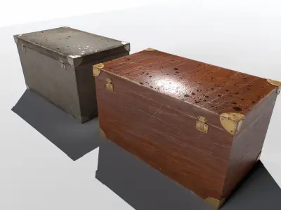 Old trunk Low-poly 3D model