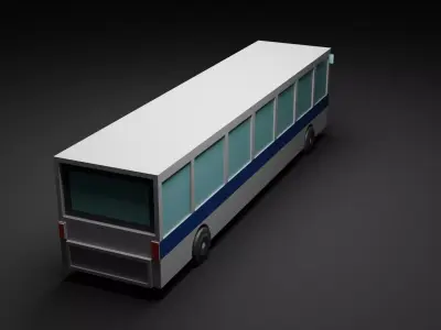 Low Poly Cartoon Bus  Free low-poly 3D model