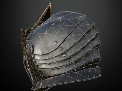 HELMET15 Game Ready metal helmet with holes 3D model