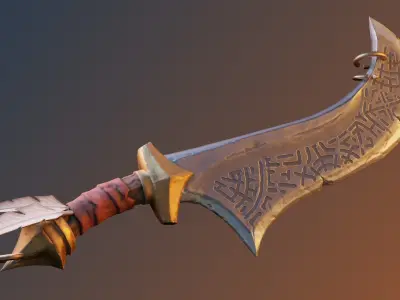 Fantasy Sword Low-poly 3D model purchase