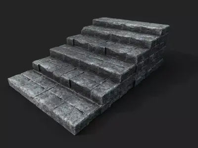 Old Stairs Low-poly 3D model purchase