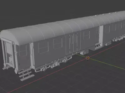 H0 1-87 scale Umbauwagen BD4yg 2nd class with luggage room 3D print model