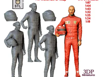 Lewis Hamilton  racing driver 3D print model