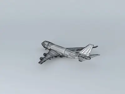 Template Boeing 747 400F Free 3D model