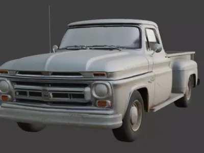 Old Pickup Truck 3D Model 3D model