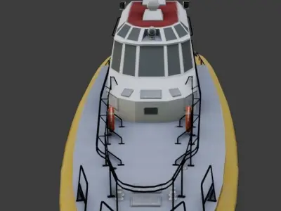 Pilot boat 3d low-poly model Low-poly 3D model