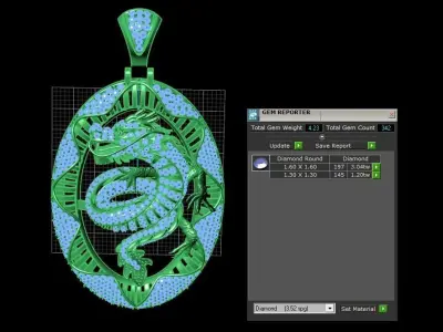 Chinese Dragon Pendant 3D print model 3D print model purchase