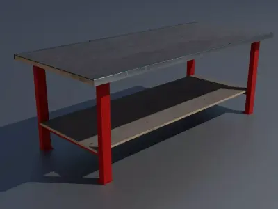 Workshop worktable large PBR  3D model