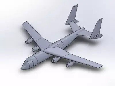 Fictional Twin Tail Heavy Cargo Aircraft 3D model