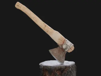 Old Viking Axe Low-poly 3D model