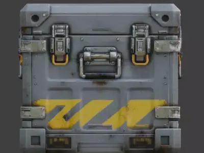 Realistic Sci-Fi Modular Crate 3D Model Low-poly 3D model