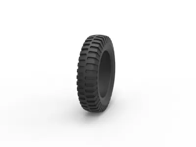 Military tire 3 Scale 1 to 10 3D print model