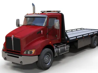 Kenworth tow truck Low-poly 3D model