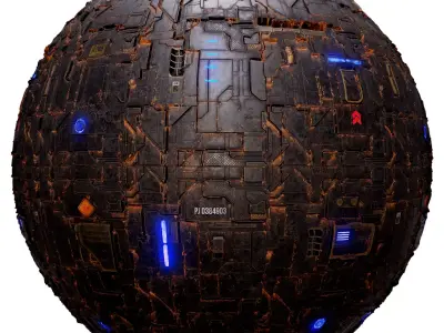 PBR Seamless Sci-Fi Texture 07 Low-poly 3D model