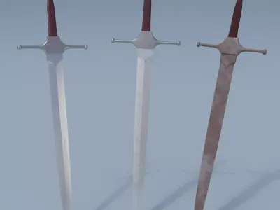 Sword two swords Low-poly 3D model