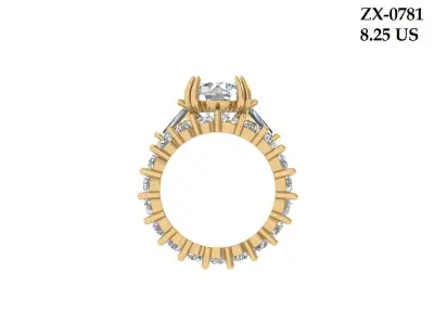 Round WithSide stone Bridle set 3D print model