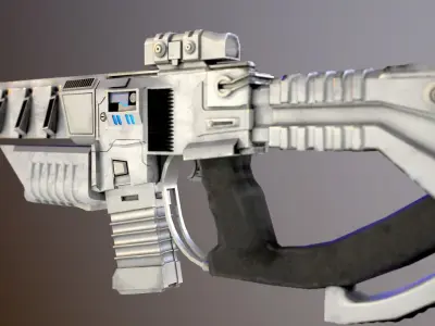 Sci-fi PBR Game Ready Weapon Low-poly 3D model