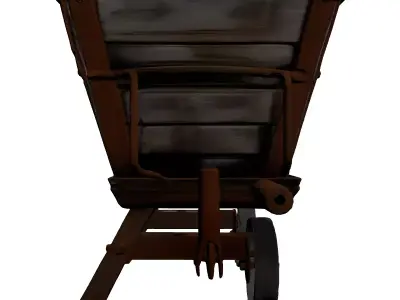 Old Wooden Industrial Ore Cart 3D model