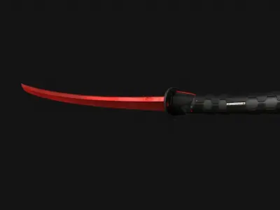 Catana knife Low-poly 3D model