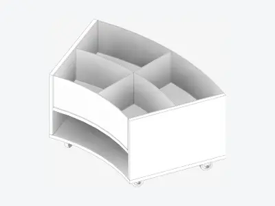 Book Box - Library - Integral - Curve Low-poly 3D model