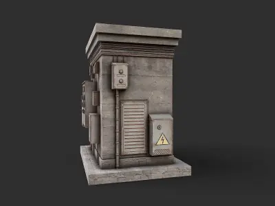 Electrical Transformer 3 Low-poly 3D model