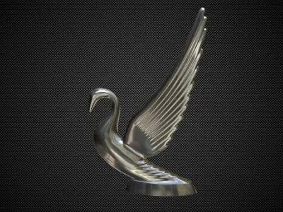 Swan Hood Ornament 3D model
