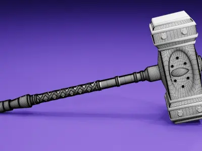 High-poly hammer in fortnite 3D model