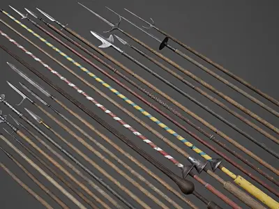 Medieval Polearms - I Low-poly 3D model